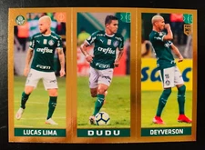 2019-20 Panini FIFA 365 # 360 Lucas Lima - Dudu - Deyverson gold foil sticker