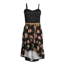 Spring Juniors Lace High Low Dress XXXL Lace Tiered with Belt