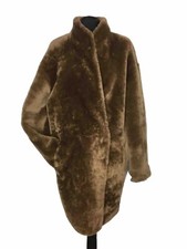 Sprung Freres Small S Brown Lambskin Sheepskin Leather Coat Teddy Bnwt Shearling