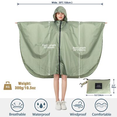 Imperméable Poncho Avec Capuche Zip Pour Adulte Bleu Foncé Mer Taille