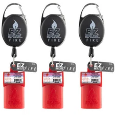 EZ Splitz Fire Cigarillo Cutter & Retractable Lighter Holder - Red - 3 pcs