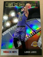 LEBRON JAMES🏀MINT GOLD HOLO FOIL🔥2019-20 NBA HOOPS LIGHTS CAMERA ACTION LAKERS