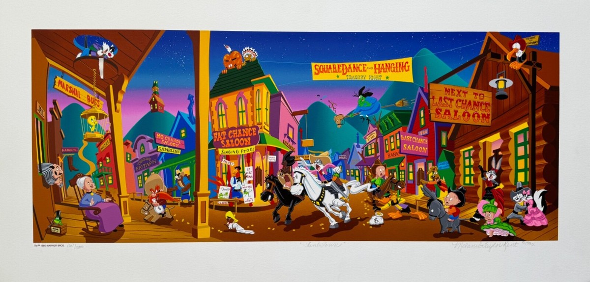 Melanie Taylor Kent Tune Town Hand Signed Serigraph Warner Bros