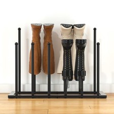Free Standing Shoe Racks Boot Organizer for Tall Boots Black Metal Boot Rack ...
