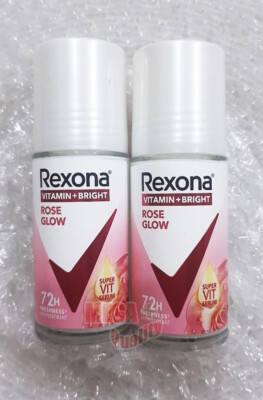2 x Rexona Advanced Bright Fresh Rose Glow Roll On 48Hr Anti-Perspirant 45ml