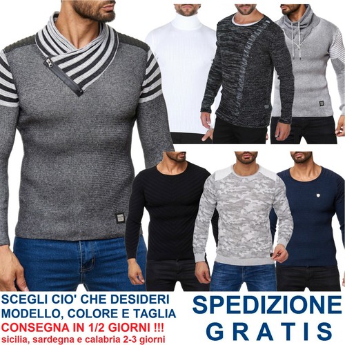 Maglione da uomo Wool \u0026 Co | Blu navy cotone | Derna.it