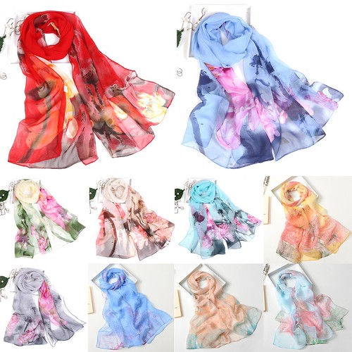 Long Soft Chiffon Scarf Plain Sheer Wrap Shawl Womens Large Stole Neck Scarves♧ - Picture 12 of 93