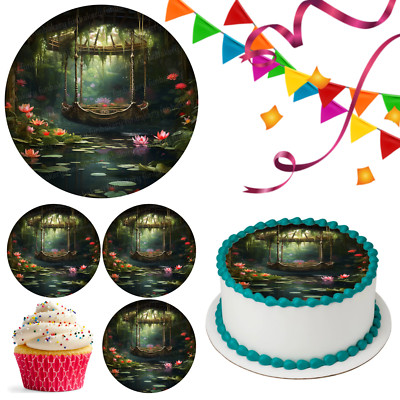 Lotusblüte Tortenaufleger Party Deko essbar Geburtstag Feier Cupcake
