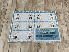Greater And Less Polar Bears -Set of 6 Learning Mats  Cards - Laminated