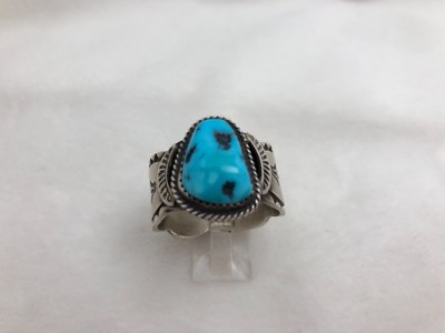 Mens Navajo Sterling Silver .925 Kingman Turquiose 18mm x 21mm Ring ...