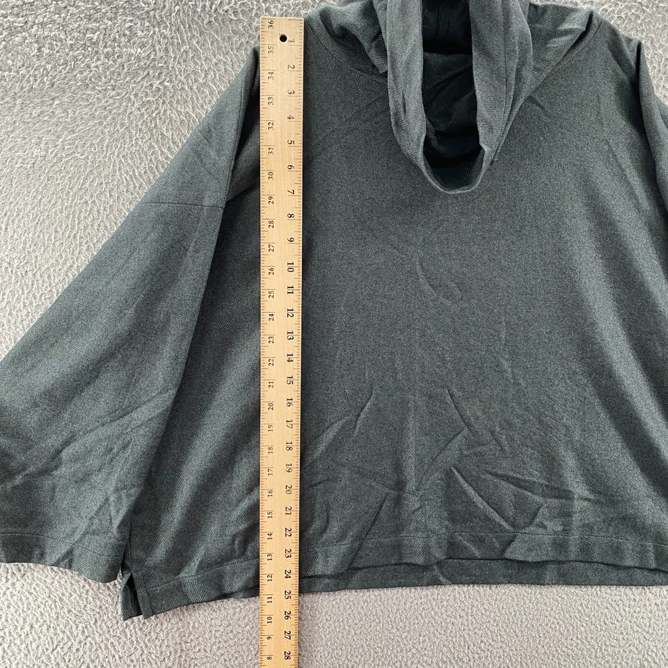 Suéter Eskandar Para Mujer 1 Verde Cachemira Seda Capucha Cuello Tejido De Gran Tamaño Pullover Foto 3 de 4