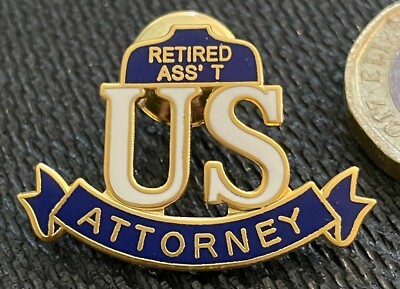 AUSA - Assistant US Attorney VINTAGE RETIRED version gold 1.0in lapel Pin