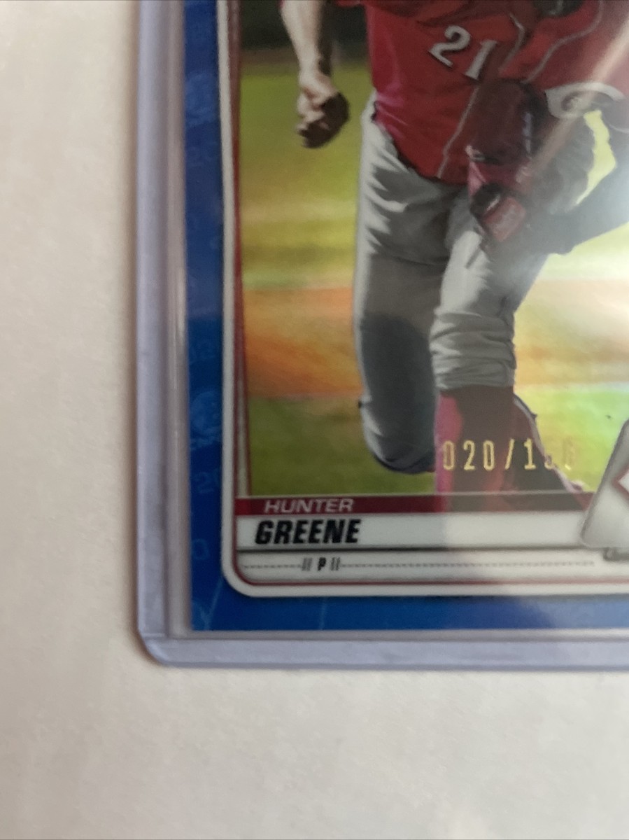 2020 Bowman Chrome Prospects Blue Refractor #47 Hunter Greene #20