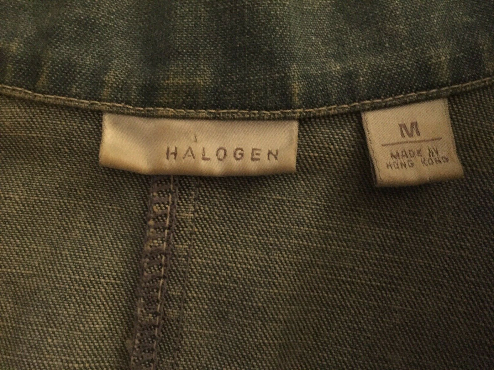 Halogen Collared Jean Jacket One Button Closure W… - image 5