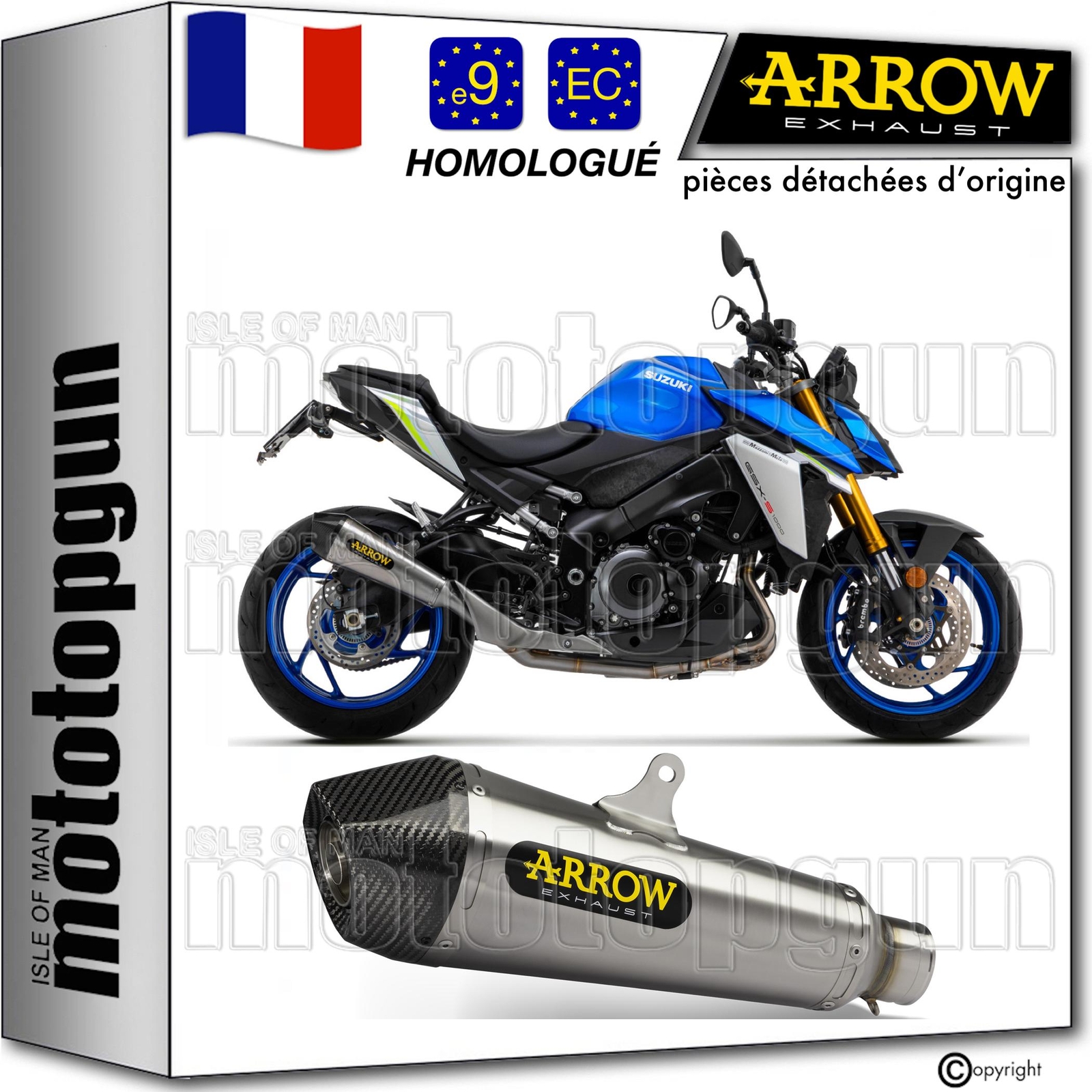 Silencieux moto Arrow X-Kone homologué Suzuki GSX-S 1000 GT 24 échappement sport