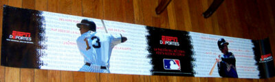NY YANKEES ALEX RODRIGUEZ and CARLOS BELTRAN ESPN SUBWAY BANNER POSTER 70''