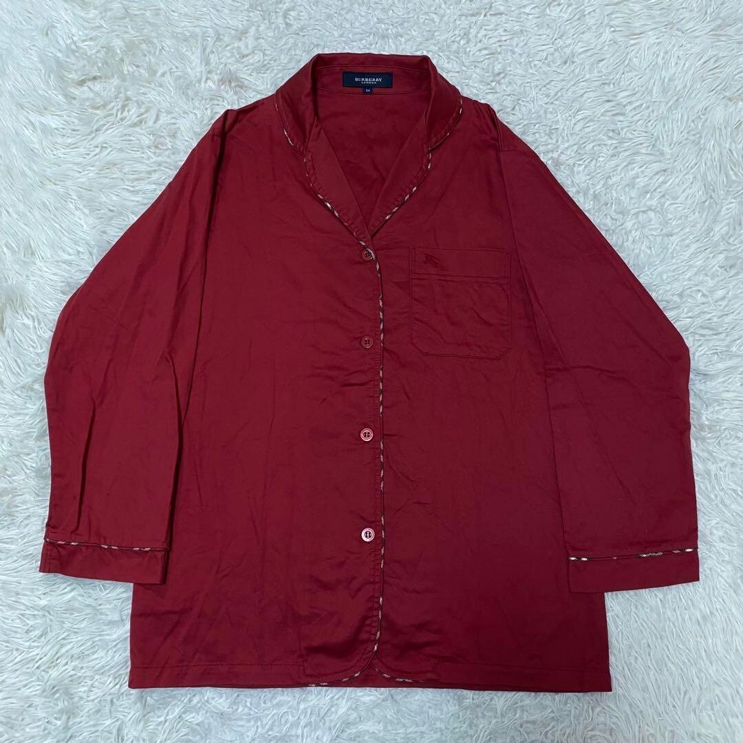 BURBERRY 3/4 Sleeve Shirt Wine Red Shirt Jacket Cotton Women Size M Used