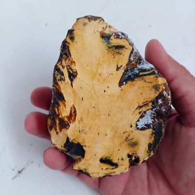 230 gr Indonesia Sumatra White / Brown Amber  Rough Raw Stone 22A