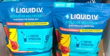 Liquid IV Hydration Electrolyte Drink Golden Cherry/Strawberry 60 Packet, 2-Pack