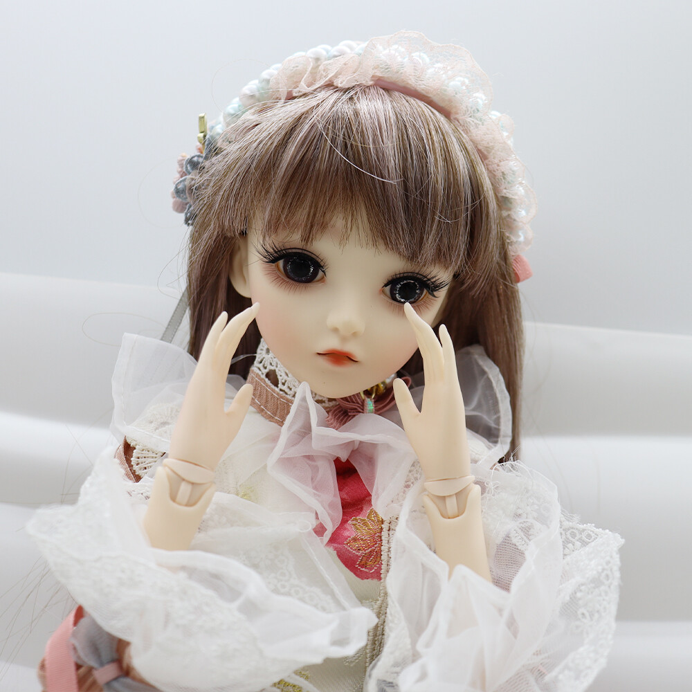 1/3 BJD Girl MSD Ball Jointed Dolls Full Set Clothes Wig Eyes Face