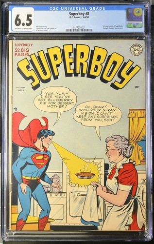 Superboy #8 CGC FN+ 6.5 Off White to White 1st Appearance Superbaby! DC Comics