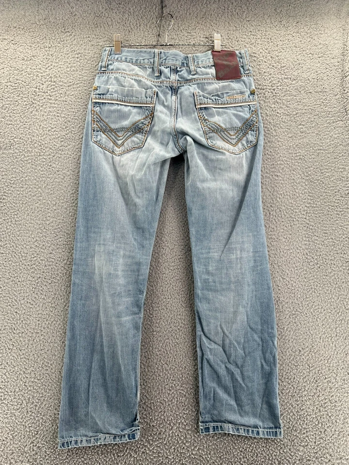 Jeans CIPO & BAXX Hombre 31x30 Pierna Recta Azul Grunge Botón Mosca Gótico Y2K Turquía Foto 2 de 4