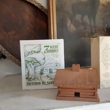 Vintage Paine's ALDER  and Log Cabin Incense Burner with incense mix lot