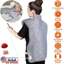 Electric Heat Wrap Heating Pad Neck Shoulder Back Warmer Pain Relief Washable