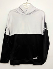 PUMA Boys Hooded Fleece Pullover Hoodie Colorblock Pockets 18-20