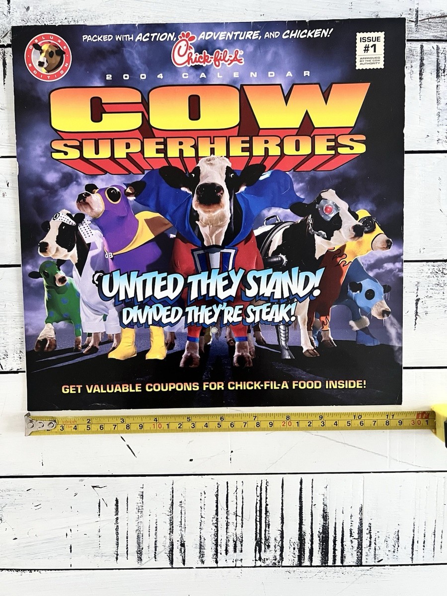 Vintage Chick-fil-A Wall Calendar 2004 Cow Super Heroes | eBay