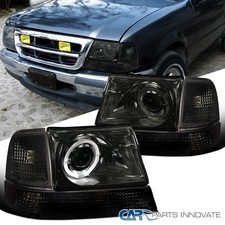 Fit 98-00 Ranger Halo Projector Headlights Smoke+Bumper Lamps Turn Signal Lights