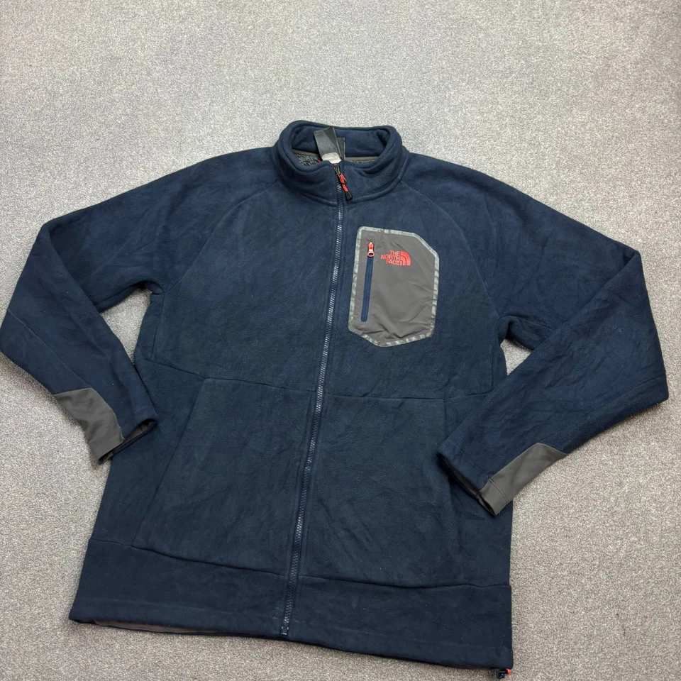 North Face Fleece Adult Large Blue Full Zip Sherpa Lined Jumper Jacket Mens - Image 2 of 4
