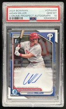2024 Bowman Aidan Miller Chrome Auto 1st Prospect #CPA-AMI Phillies PSA 10