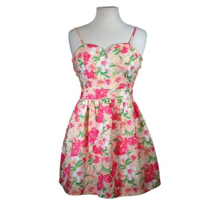 Sweetheart Mini S Floral Dress Womens S Pink Tropicalummer Fit Flare Main Strip