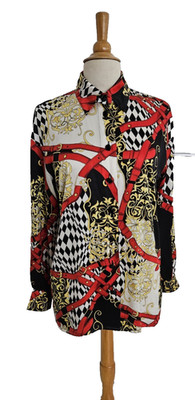 Escada Seidenhemd Barock Print