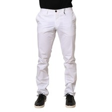 HUGO BOSS Pants White Mid Waist Skinny Chino Casual Trouser IT50/W36/L 500usd