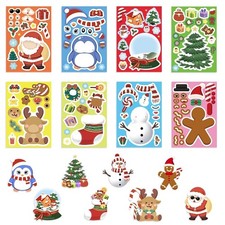 Puzzle Stickers - Waterproof Christmas DIY Face Stickers for Kids