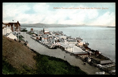 Postcard Dufferin Terrace and Lower Town from the Citadel, Quebec
