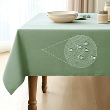 Rectangle Linen Tablecloth Waterproof Stain Resistant, Wrinkle-Table Cloth