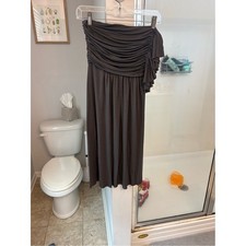 J.Crew Women's Strapless Ruched Jersey Dress Gray Size 2 Midi