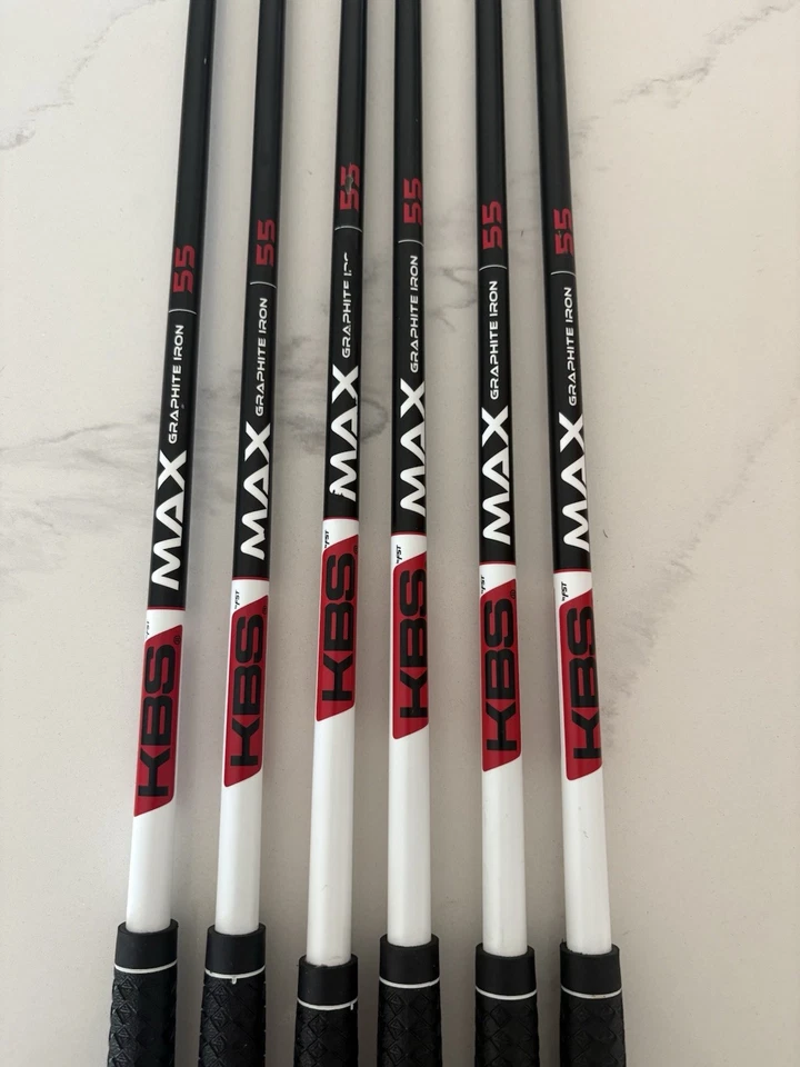 Varillas de hierro grafito KBS Max usadas Flex regular 5-PW tiradores listas para construir Foto 2 de 4