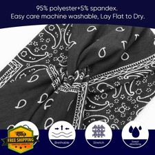 AQOKKA Wide Turban Headband Women Boho Non Slip Elastic Twisted Knot