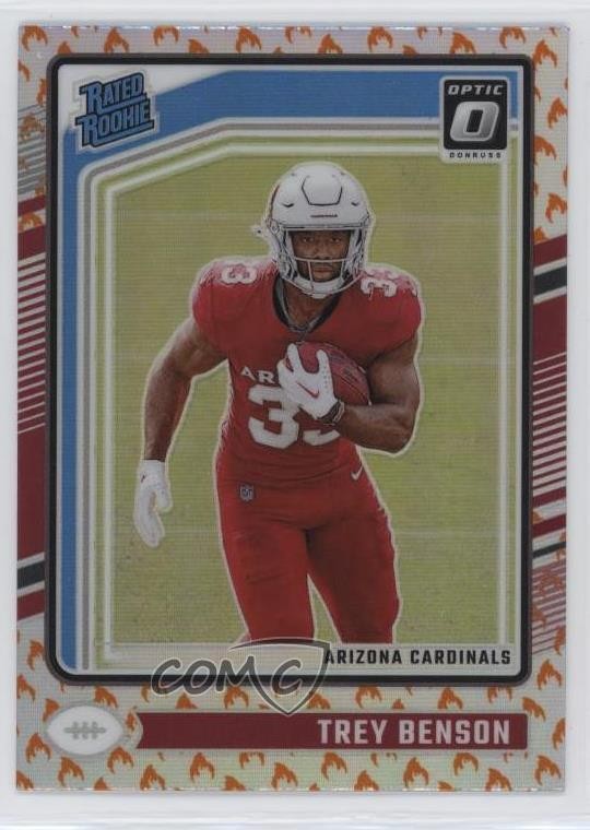 2024 Panini Donruss Optic Rated Rookie Fire Prizm Trey Benson #293 1hd2