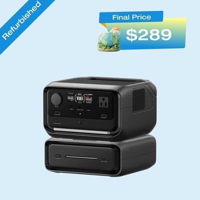 EcoFlow 572Wh River 3 Plus Portable Power Station with EB300 Extra Battery