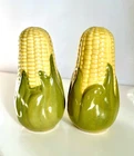 Vintage Shawnee Corn King Ceramic Salt and Pepper Shakers 5.25" Cork Stopper