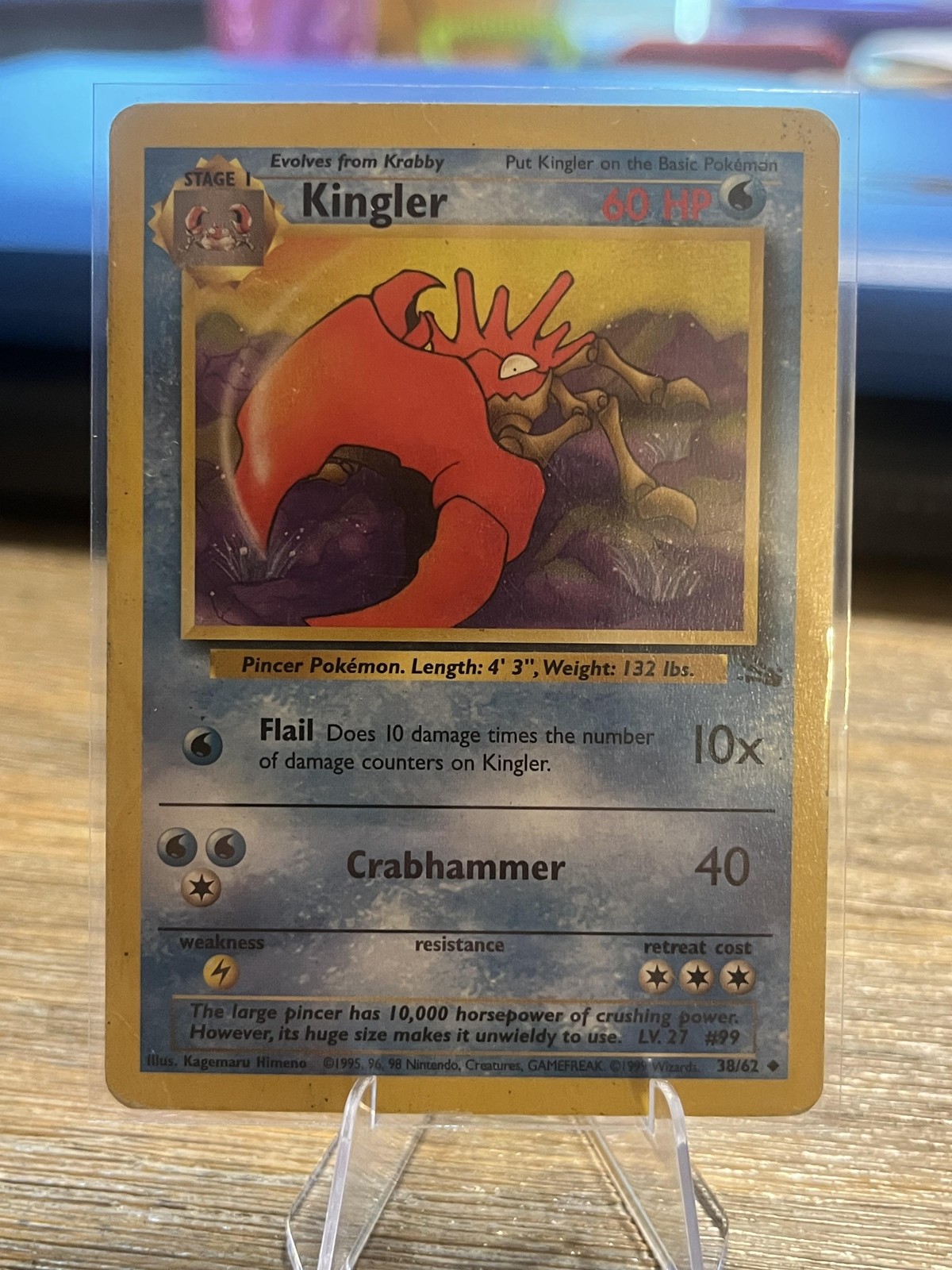 Pokemon TCG Kingler 38/62 Base Set Regular Water Heavily Played Card English