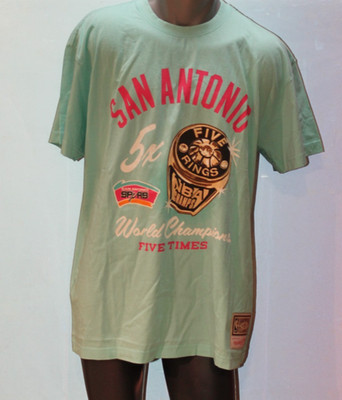Mitchell und Ness  NBA Pastel Rings Tee SAN ANTONIO SPURS teal neu