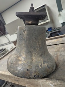 12" Pneumatic Brass Locomotive Train Bell W Clapper Double Acting with Mount