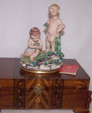 Capodimonte  Cherubs Figurine Bisque Porcelain