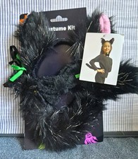 Kids Black Cat Costume Accessory Kit Ears Headband Tail Bow Tie Halloween NIP